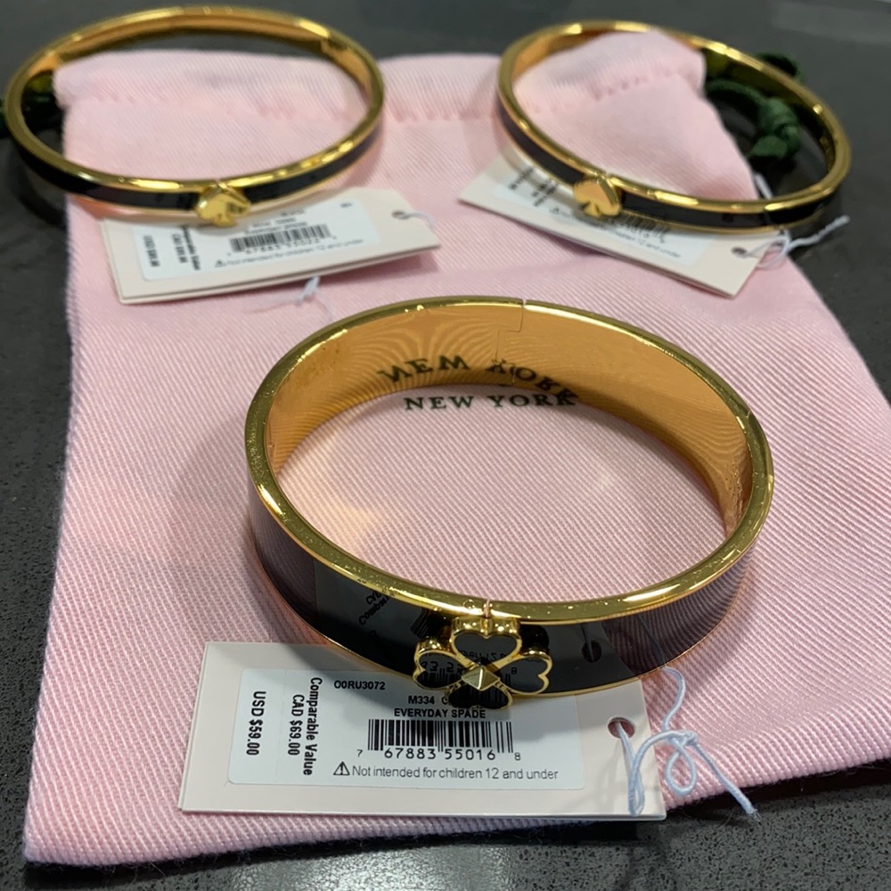 Kate Spade Black Everyday Spade Bangle Set
